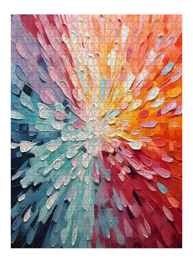 PICKFORU Impossible Puzzles 1000 Piece, Colorful Hard Difficult Puzzle for Adults, Gradient Rainbow Challenging Jigsaw Art Painting - Image 2